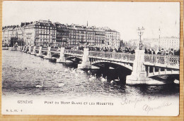 30230 / Peu Commun Edition LIPS G.L.M 4 GENEVE Pont MONT-BLANC Et Les MOUETTES 1905 à RIPAUX Rue Ancien Palais Montargis - Andere & Zonder Classificatie