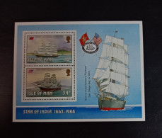 ISLA DE MAN BARCOS 1988 Yv BF 10 MNH - Isle Of Man