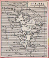 Carte De L'île De Mayotte. Larousse 1948. - Documents Historiques