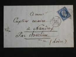 DN14 FRANCE  LETTRE  1859  LYON A NANDAY+N° 14 BELLES MARGES  +AFF. INTERESSANT++ - 1849-1876: Periodo Classico