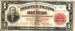 PHILIPPINES USA 1 PESO BLACK MAN FRONT INSCRIPTIONS BACK  DATED SERIES 1929 F P23a READ DESCRIPTION !! - Filipinas