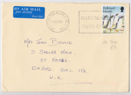 Falkland Islands Lettre Timbre Pingouin Penguin Stamp Slogan Air Mail Cover 2002 - Falkland