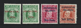 Penrhyn Island 1914 EVII Overprint Set Of 4 MLH - Penrhyn