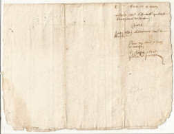 N°1984 ANCIENNE LETTRE PAR DEVANT LES NOTAIRES ROYAUX A SOISSONS A DECHIFFRER DATE 1685 - Historical Documents