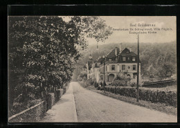 AK Bad Brückenau, Das Sanatorium Dr. Schlaginweit, Villa Füglein, Evangelische Kirche  - Sonstige & Ohne Zuordnung