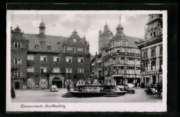 AK Darmstadt, Marktplatz Mit Brunnen  - Darmstadt