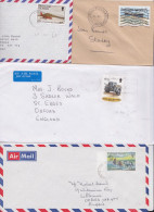 Falkland Islands Lettre Timbre Avion Cargo Horseback Fire Service Airplane Stamp Mail Cover Lot Of 4 Covers - Falkland