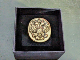 Grosse Bague Chevalière Bronze Laiton Sceau Blason Russe Russie Armoiries Urss - Other & Unclassified