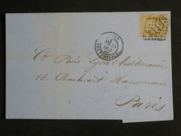 DN14 FRANCE  LETTRE  1868 LYON A PARIS  +   +AFF. INTERESSANT++ - 1849-1876: Periodo Clásico