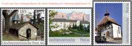 LIECHTENSTEIN 2022: "neue Taxen" Bühlkappile Mauren 185 / Kloster Schellenberg 210 / Rofenberg Kapelle Eschen 115 - Nuevos