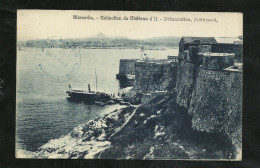 CPA -dos Divisé - Marseille Château D'IF Débarcadère Le 13/04/1927 Pour Lyon Le N° 217 Seul + Cachet Château D'IF B/TB - Festung (Château D'If), Frioul, Inseln...