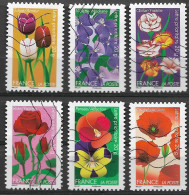 France 2012  Oblitéré Autoadhésif  N° 662 - 663 - 667 - 669 - 670 - 672   "  Dites Le Avec  Des Fleurs  " - Used Stamps