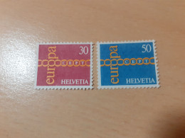 TIMBRES   SUISSE   EUROPA   1971   N  882  /  883   COTE  1,50  EUROS   NEUFS  LUXE** - 1971