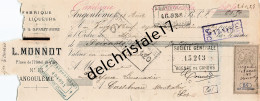 46 0029 CASTELNAU LOT 1883 Fabrique De Liqueurs Vins & Spiritueux L. MONNOT Pl Hotel De Ville Angoulême à DAYMA - Bills Of Exchange