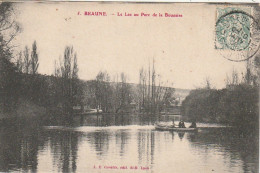 BE7 -(21) BEAUNE -  LE LAC AU PARC DE LA BOUZAISE  - CANOTEUR - TAMPON  FETE DU QUARTIER  MADELEINE   4à 5 JUIN 1905 - Beaune