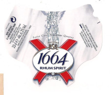 Etiquette  1664 - Rhum Spirit -33cl - 6,2% - Bière Spéciale à L'arôme Naturel RHUM - Brasseries Kronenbourg - - Bière