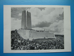 (1936) Le Mémorial De VIMY Le 26 Juillet, Jour De Son Inauguration - Documentos Históricos