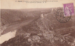 BE13 -(23) CROZANT - LE CONFLUENT DE LA SEDELLE ET DE LA CREUSE ET LES RUINES DU CHATEAU  -  2 SCANS - Crozant