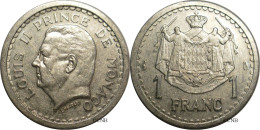 Monaco - Principauté - Louis II - 1 Franc ND (1943) - TTB+/AU50 - Mon6726 - 1922-1949 Louis II