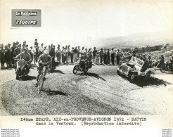 TOUR DE FRANCE 1952 BAUVIN DANS LE VENTOUX 14ème ETAPE PHOTO DE PRESSE ORIGINALE ARGENTIQUE  20X15CM EQUIPE  LE PARISIEN - Sporten