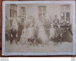 QUINCY SEGY SEINE ET MARNE MARIAGE VALLET 1897 PHOTO ROBLINE BERTET PHOTO SUR CARTON 18.50 X 13.50 CM - Plaatsen