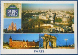 F45  Paris 75  Multivue Sacré-Coeur Seine Et Ile Saint-Louis Conciergerie Arc De Triomphe - Mehransichten, Panoramakarten