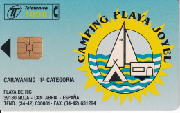 CP-083 TARJETA DE CAMPING PLAYA JOYEL DE FECHA 08/96 Y TIRADA 3000 - Herdenkingsreclame