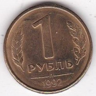 Russie 1 Rouble 1992 Saint Pétersbourg  , En Acier Recouvert De Laiton, Y# 311 - Rusland