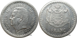 Monaco - Principauté - Louis II - 1 Franc ND (1943) - SUP/AU55 - Mon6528 - 1922-1949 Louis II.