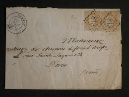 DN14 FRANCE  LETTRE   1869 CERNAY A  PARIS+N°28++ AFF. INTERESSANT++ - 1849-1876: Période Classique