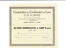 69-COOPERATIVE DES CORDONNIERS DE LYON ET DE LA REGION.  - Sonstige & Ohne Zuordnung