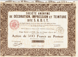 69-DECORATION, IMPRESSION ET TEINTURE. SA DE ...  LYON   Lot De 13 - Other & Unclassified