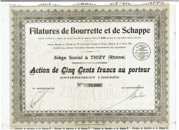 69-FILATURES DE BOURETTE ET DE SCHAPPE.  THIZY  Action 1930   Lot De 2 - Autres & Non Classés