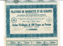 69-FILATURES DE BOURETTE ET DE SCHAPPE.  THIZY  Action 1934.  Lot De 6 - Autres & Non Classés