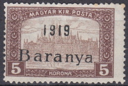 Hongrie Baranya 1919 Mi 33 * Palais Du Parlement    (A17) - Baranya