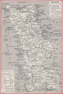 Carte Du Département De La Manche (50). Préfecture, Sous Préfecture, Chef Lieu ... Chemin De Fer. Larousse 1948. - Documents Historiques