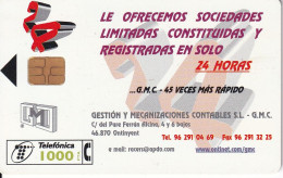 CP-134 TARJETA DE ESPAÑA GESTION MECANIZACIONES CONTABLES DEL 9/98 Y TIRADA 6000 - Herdenkingsreclame