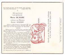 DP Maria De Rore ° Wortegem 1871 † Ooike 1949 X Evarist D'Hondt - Images Religieuses