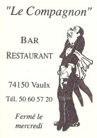 *Carte Visite Bar Restaurant - Le Compagnon à Vaulx (74) - Tarjetas De Visita