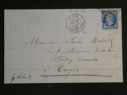 DN14 FRANCE  LETTRE   1867  ETOILE DE  PARIS N°26 A TROYES +BELLE FRAPPE +N°22 ++ AFF. INTERESSANT++ - 1849-1876: Periodo Clásico