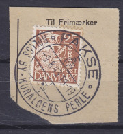 Denmark 1934 Mi. 208 II, 25 Øre Karavelle Sonderstempel 'Rollos By - Koraløens Perle' FAKSE 1943 Clip - Used Stamps