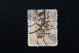 1893 CAROL 1er 50 Ban Roumain ORANGE SG RO 324 OBLITERE BUCAREST 7DEC 1895 PERFORE H&C.(pli).. - Used Stamps