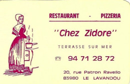*Carte Visite Restaurant - Chez Zidore à Le Lavandou (83) - Cartes De Visite