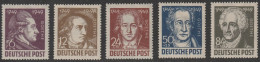 SBZ- Allgemeine Ausgaben: 1949, Mi. Nr. 234-38, 200. Geburtstag Von Johann Wolfgang Von Goethe.  **/MNH - Neufs