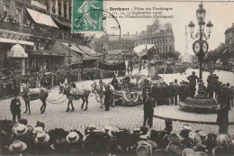 CE 25 -(33)  BORDEAUX  - FETES DES VENDANGES 1909 - CHAR DE L' OSTREICULTURE ( MARENNES ) -  2 SCANS - Bordeaux