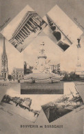 CE 26 -(33)  SOUVENIR DE BORDEAUX - CARTE MULTIVUES : MONUMENT GAMBETTA , LES QUAIS , ALLEES TOURNY ...  -  2 SCANS - Bordeaux