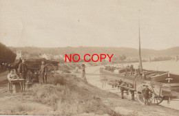 RARE Photo Cpa 78 BONNIERES-SUR-SEINE. Péniche Et Attelages Transports Bois Et Charbons "Caron" - Bonnieres Sur Seine