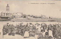 CE10  - CASABLANCA  ( MAROC ) -  LA MARINE -  VUE GENERALE - ANIMATION -  2 SCANS - Casablanca