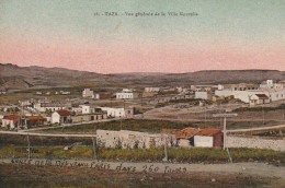 CE10 - TAZA ( MAROC ) - VUE GENERALE DE LA VILLE NOUVELLE - CARTE COLORISEE  - 2 SCANS - Autres & Non Classés