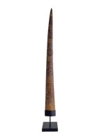19th Century Indonesian Carved Swordfish Bone With Stand - Altri & Non Classificati